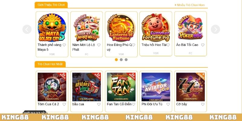 Hệ thống trò chơi luôn tạo điểm nhấn cuốn hút tại trang web